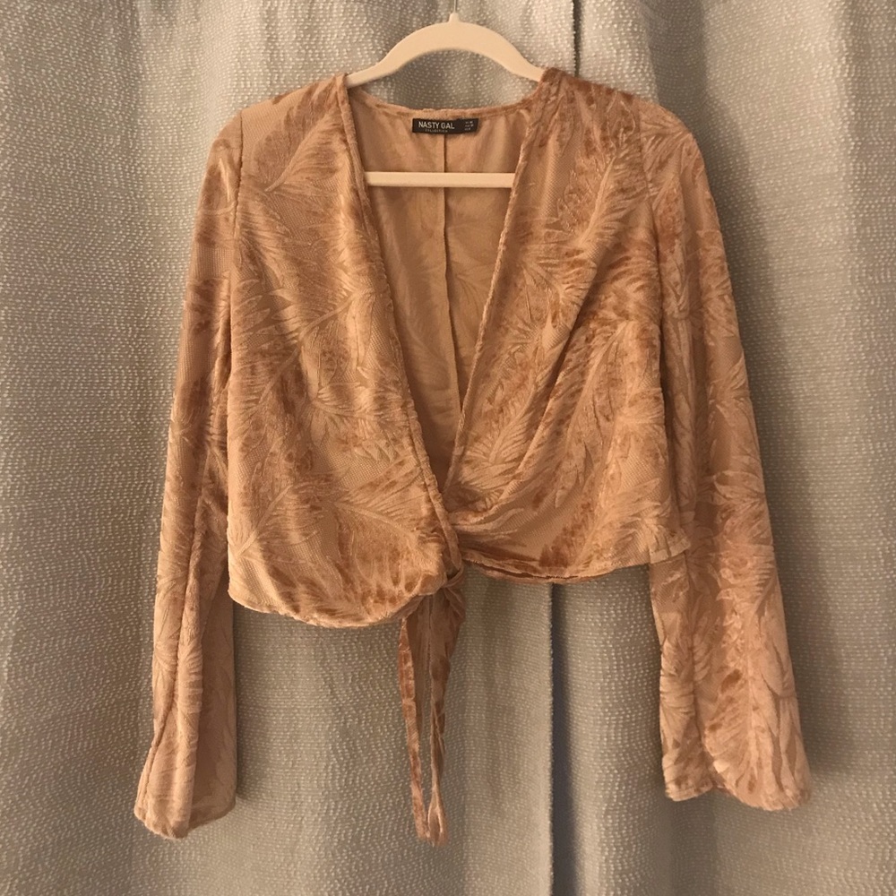 Long Sleeve Tie Top